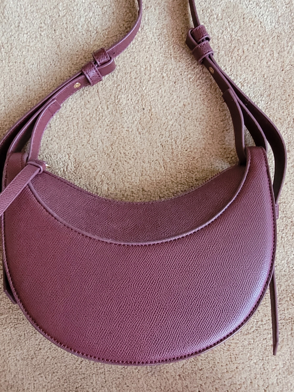 Women's Crescent Shoulder Bag in Plum